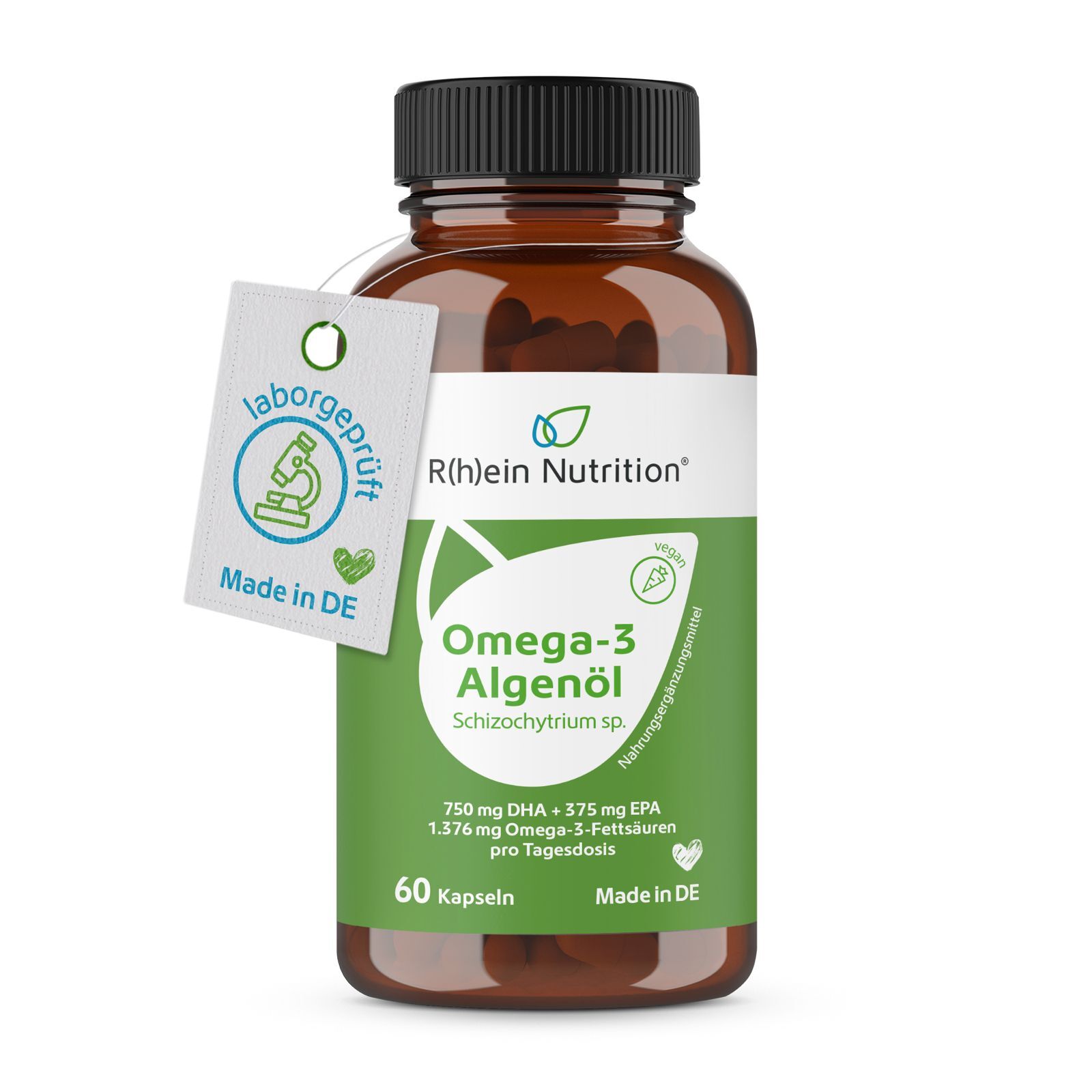 R(h)ein Nutrition Omega-3-Algenöl mit DHA + EPA